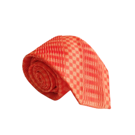 Gravata de Seda Drapeada Laranja