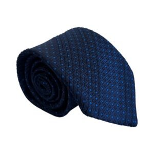 Gravata Drapeada Azul Estampada