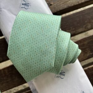 Gravata de Seda Verde Estampada