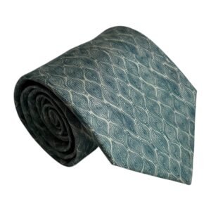 Gravata Azul Estampada com Fundo Bege