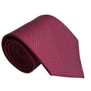 Gravata Fúcsia de Seda Pura com Estampa